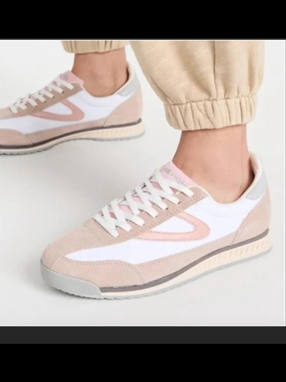 Tretorn Rawlins Womens Athletic Sneaker Shoes Blush Pink White Navy 9.5